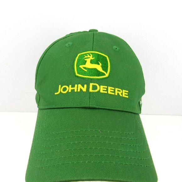 John Deere Embroidered Patch Logo Men's Green Snapback Cap Hat - Picture 1 of 9